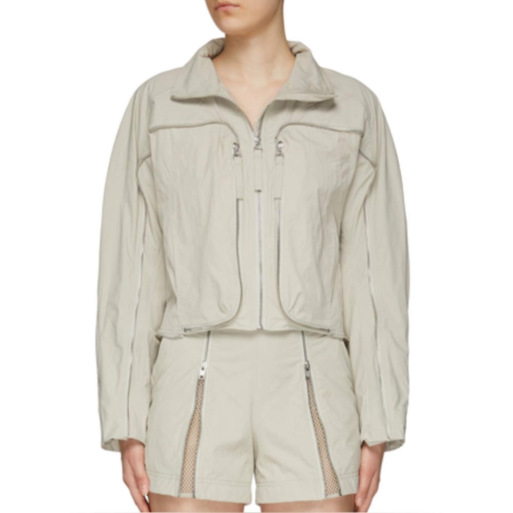Helmut Lang Stone Zip Windbreaker Mesh Moto Jacket Excellent Condition 38PTP XS